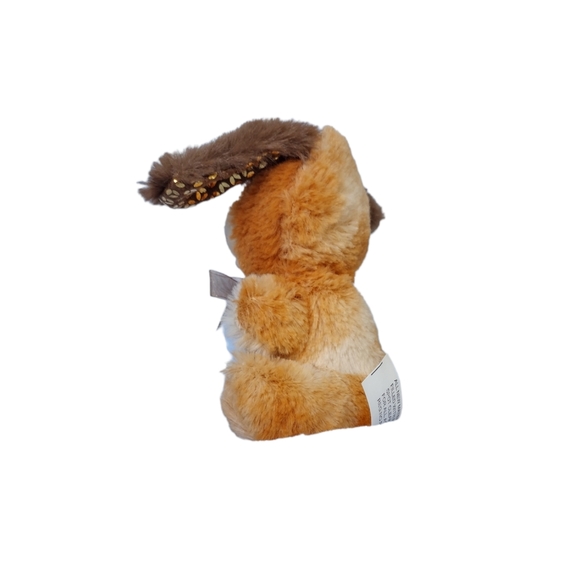 Mini Plush Dog Fuzzy Friends Brown Dog With Shiny Ears 4" - Picture 4 of 8